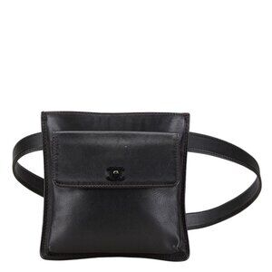 CHANEL Black Lambskin Leather Coco Mark Fanny Pack